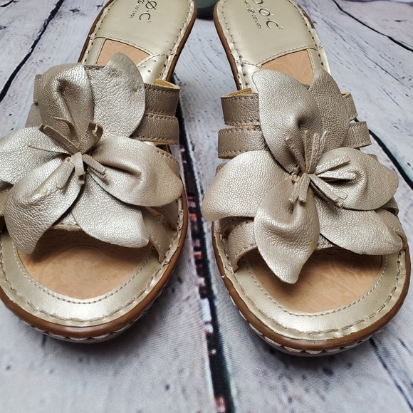 GORGEOUS ✨ BØC Shimmer Flower Sandals 10.5-11, Seriously NEARLY NEW - Picture 2 of 10